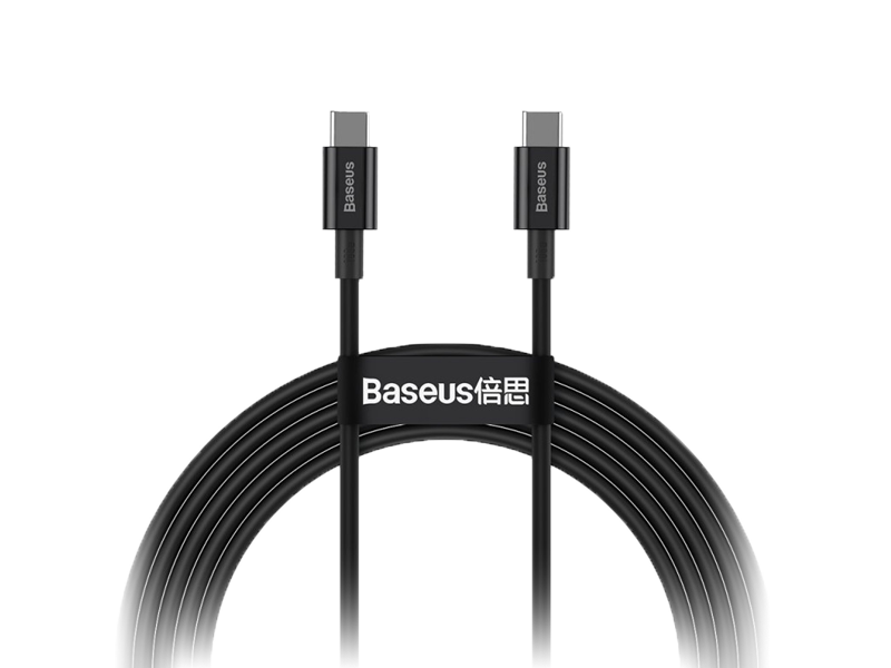 BASEUS Superior sorozatú USB-C USB-C kábel, 100 W, 2 m, fekete